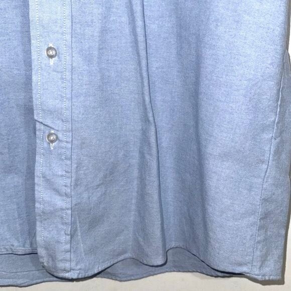 Edwards Light Blue Short Sleeve Button-Down Shirt LT Cotton/Polyester Mens Workw - Picture 6 of 8